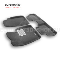 Текстильные 3D коврики Euromat3D Lux в салон для Kia Ceed (2012-2018) № EM3D-002706G Серые