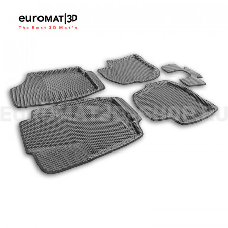 3D коврики Euromat3D EVA в салон для Skoda Rapid (2020-) № EM3DEVA-004508G Серые