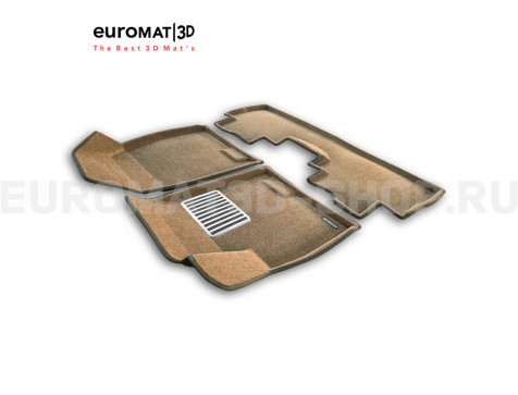 Текстильные 3D коврики Euromat3D Lux в салон для Jetour X70 PLUS (2023-) № EM3D-000022R Коричневые